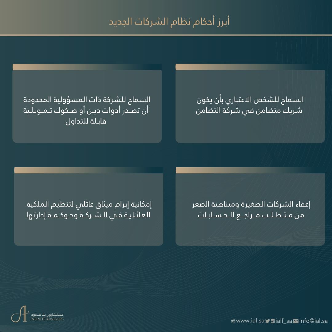 أبرز أحكام نظام الشركات الجديد